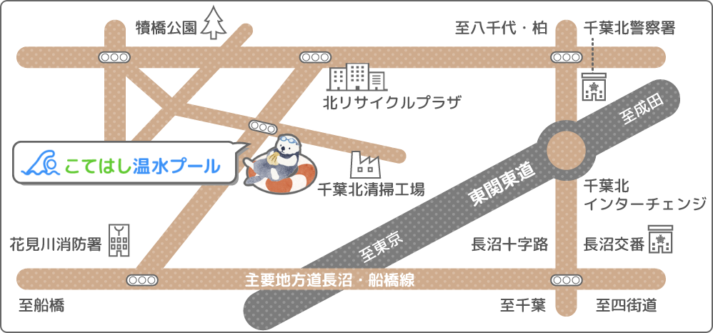 こてはし温水プールマップ